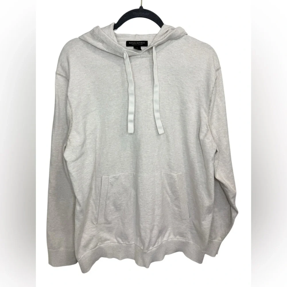 Banana Republic 100% Cotton Hooded‎ Sweater in Oatmeal - Size XL